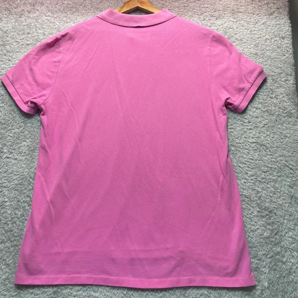 Polo Ralph Lauren Mens XL Pink Custom Fit Short Sleeve Pique Polo Blue Pony Logo